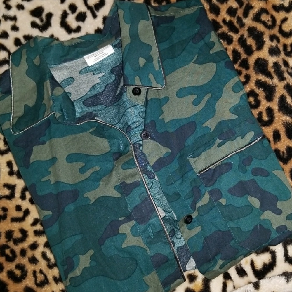 Camo button pj inspired shirt